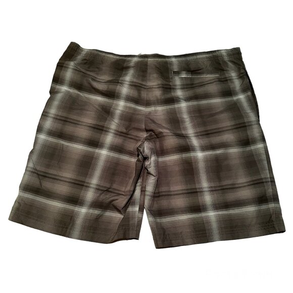 Reebok Mens Shorts Swim Trunks Board Shorts Grey & Black Plaid Size Large - Picture 2 of 8